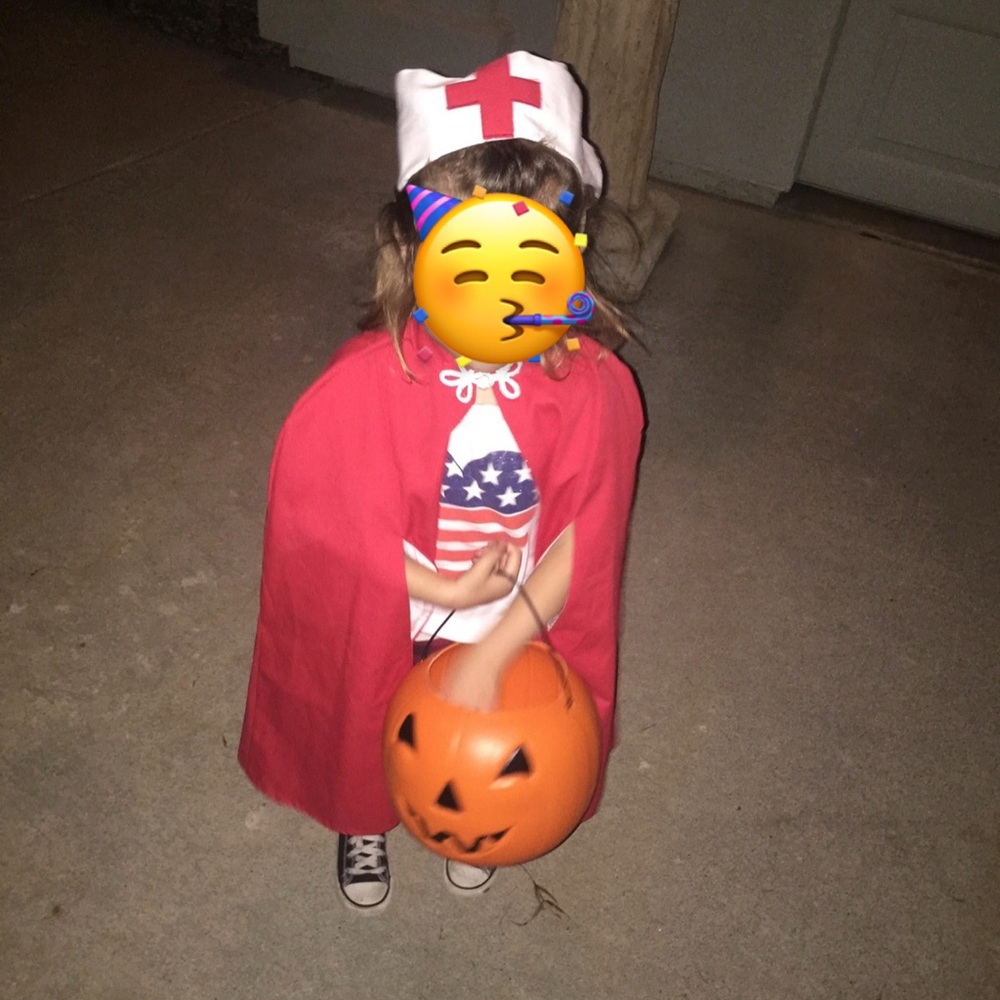 Kids Handmade Red Nurse Costume